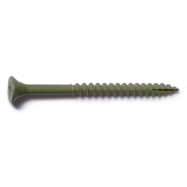 Buildright Deck Screw, #8 x 2-1/2 in, Steel, Flat Head, Phillips Drive, 525 PK 09209